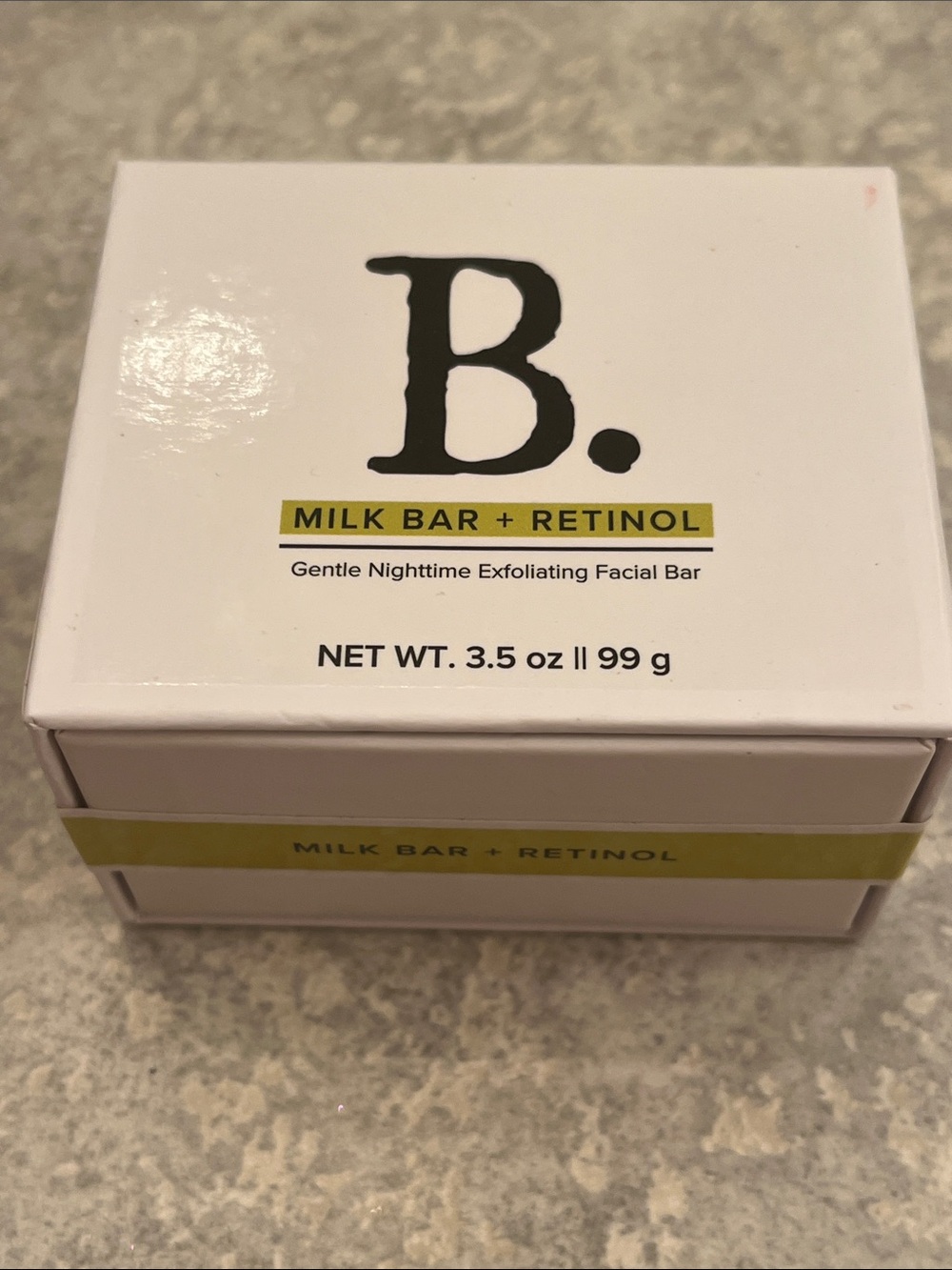 B. Milk Bar + Retinol Gentle Nighttime Exfoliating Facial Bar - White & Olive